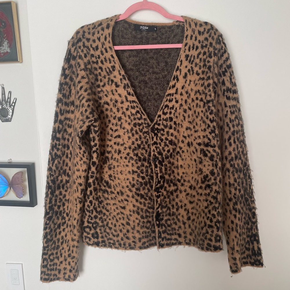 Jaded London leopard print mens cardigan